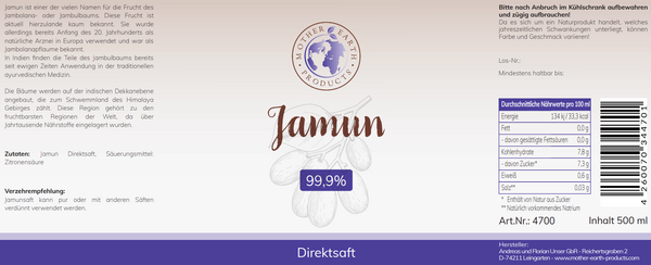 Jamun Direktsaft 99,9% 500 ml