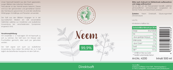 Neem Direktsaft 99,9% 500 ml