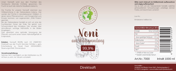 Noni Direktsaft 99,9% - 1000 ml