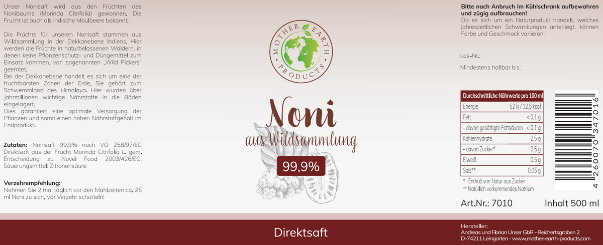 Noni Direktsaft 99,9% - 1000 ml