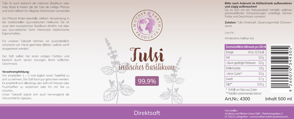 Tulsi Direktsaft 99,9% 500 ml