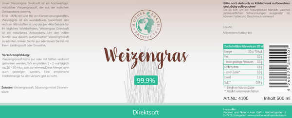 Weizengras Direktsaft 99,9% 500 ml